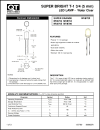 MV8703 datasheet: Led Lamp. T-1 3/4 Super Bright Clear Lens MV8703