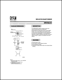 OPB706C datasheet: Reflective Object Sensor. Phototransistor OPB706C