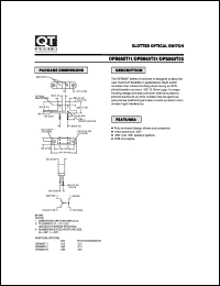 OPB860T51 datasheet: Phototransistor Optical Interrupter Switche with Tabs/Gap Width=3.18 mm OPB860T51