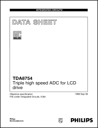 TDA8754 datasheet: Triple high speed ADC for LCD drive TDA8754