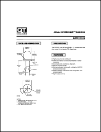 QED522 datasheet: Plastic Infrared Light Emitting Diode. 880 nm AlGaAs QED522