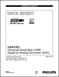 UDA1321H/N1 datasheet: Universal Serial Bus (USB) Digital-to-Analog Converter (DAC) UDA1321H/N1