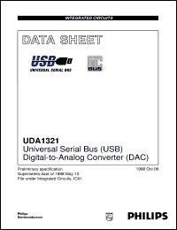 UDA1321H/N102 datasheet: Universal Serial Bus (USB) Digital-to-Analog Converter (DAC) UDA1321H/N102