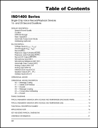 ISD1416SI datasheet: Single-chip voice record/playback device with 16 seconds duration ISD1416SI