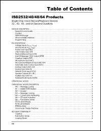 ISD2532PI datasheet: Single-chip voice record/playback device with 32 seconds duration ISD2532PI