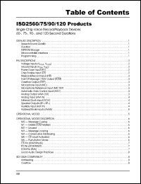 ISD2560T datasheet: Single-chip voice record/playback device with 60 seconds duration ISD2560T