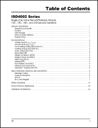 ISD4002-240X datasheet: Single-chip voice record/playback device with 240 seconds duration ISD4002-240X