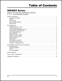 ISD4003-05MED datasheet: 5 minutes single-chip voice record/playback device ISD4003-05MED