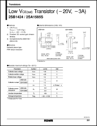 2SB1585S datasheet: PNP silicon low Vce(sat) transistor 2SB1585S