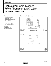 2SD2144S datasheet: NPN silicon high-current gain medium power transistor 2SD2144S
