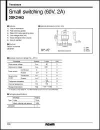 2SK2463 datasheet: N-channel MOSFET small switching transistor 2SK2463