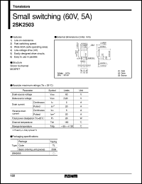 2SK2503 datasheet: N-channel MOSFET small switching transistor 2SK2503
