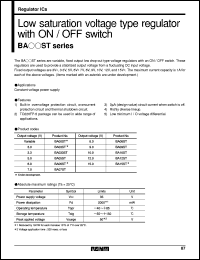 BA033ST datasheet: Low saturation voltage type regulator with ON/OFF switch BA033ST