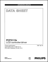 PCF2113DU/10/F2 datasheet: LCD controller/driver PCF2113DU/10/F2