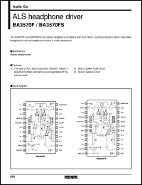 BA3570FS datasheet: ALS headphone driver BA3570FS