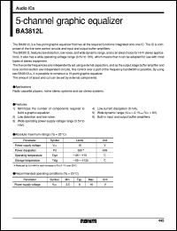 BA3812L datasheet: 5-channel graphic equalizer BA3812L