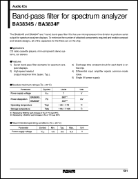 BA3834F datasheet: Band-pass filter for spectrum analyzer BA3834F