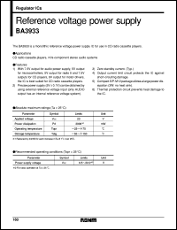 BA3933 datasheet: Reference voltage power supply BA3933