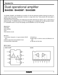 BA4558F datasheet: Dual operational amplifier BA4558F
