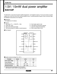 BA5152F datasheet: Dual power amplifier (1,5V/15mW) BA5152F