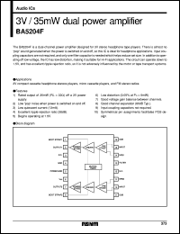 BA5204F datasheet: Dual power amplifier (3V/35mW) BA5204F