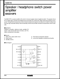 BA5210FS datasheet: Speaker/headphone switch power amplifier BA5210FS