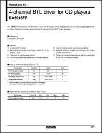 BA5915FP datasheet: 4-channel BTL driver for CD player BA5915FP