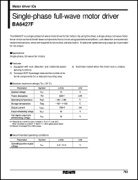 BA6427F datasheet: Single-phase full-wave motor driver BA6427F