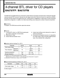 BA6797FM datasheet: 4-channel BTL driver for CD player BA6797FM