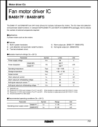 BA6817F datasheet: Fan motor driver IC BA6817F