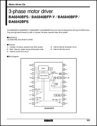 BA6840BFP datasheet: 3-phase motor driver BA6840BFP