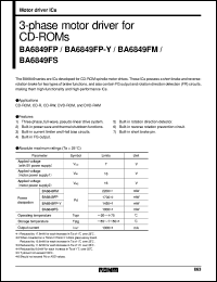 BA6849FM datasheet: 3-phase motor driver for CD-ROM BA6849FM