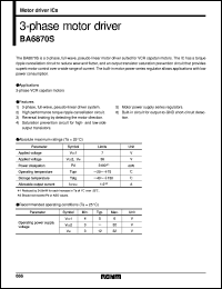 BA6870S datasheet: 3-phase motor driver BA6870S