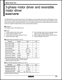 BA6872AFM datasheet: 3-phase motor driver and reversible motor driver BA6872AFM