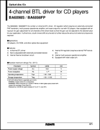 BA6898FP datasheet: 4-channel BTL driver for CD player BA6898FP