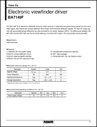 BA7149F datasheet: Electronic viewfinder driver BA7149F