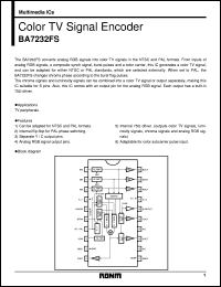 BA7232FS datasheet: Color TV signal encoder BA7232FS