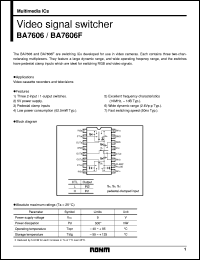 BA7606 datasheet: Video signal switcher BA7606