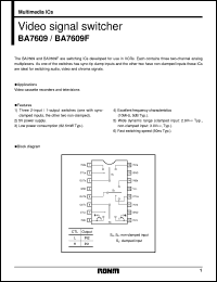 BA7609F datasheet: Video signal switcher BA7609F
