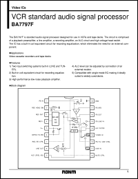 BA7797F datasheet: VCR standart audio signal processor BA7797F