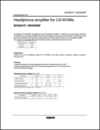 BH3541F datasheet: Headphone amplifier for CD-ROM BH3541F