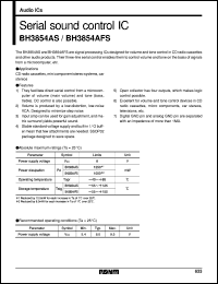 BH3854AS datasheet: Serial sound control IC BH3854AS