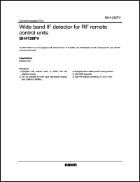 BH4126FV datasheet: Wide band IF detector for RF remote control units BH4126FV