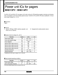 BH6113FV datasheet: Power unit IC for pagers BH6113FV