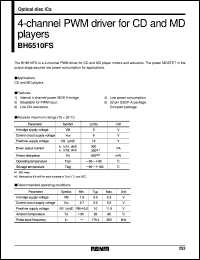 BH6510FS datasheet: 4-channel PWM driver for CD and MD players BH6510FS