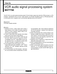 BH7775K datasheet: VCR audio signal processing system BH7775K