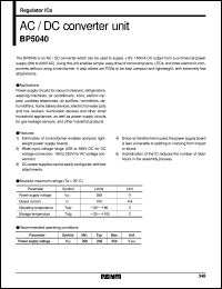 BP5040 datasheet: AC/DC converter unit BP5040