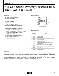 BR93LL46FV datasheet: 1024 bit serial EEPROM BR93LL46FV
