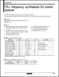 BU2616F datasheet: PLL frequency synthesizer for tuner BU2616F