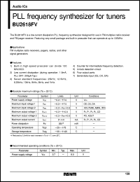BU2618FV datasheet: PLL frequency synthesizer for tuner BU2618FV